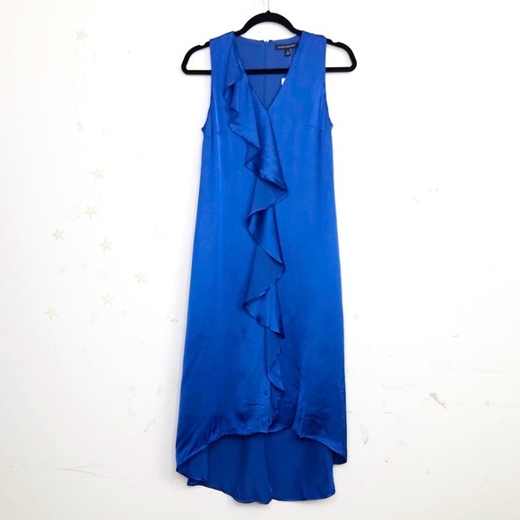 𝅺Banana republic Cascade satin ruffle front dress - Picture 8 of 11